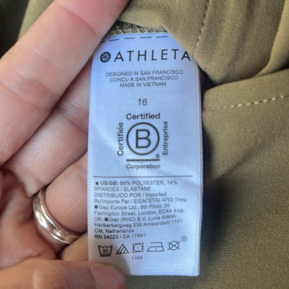 Athleta Brooklyn Heights Sleeveless Wide Leg Zip Jumpsuit Acacia Olive Green 16 - Picture 9 of 9